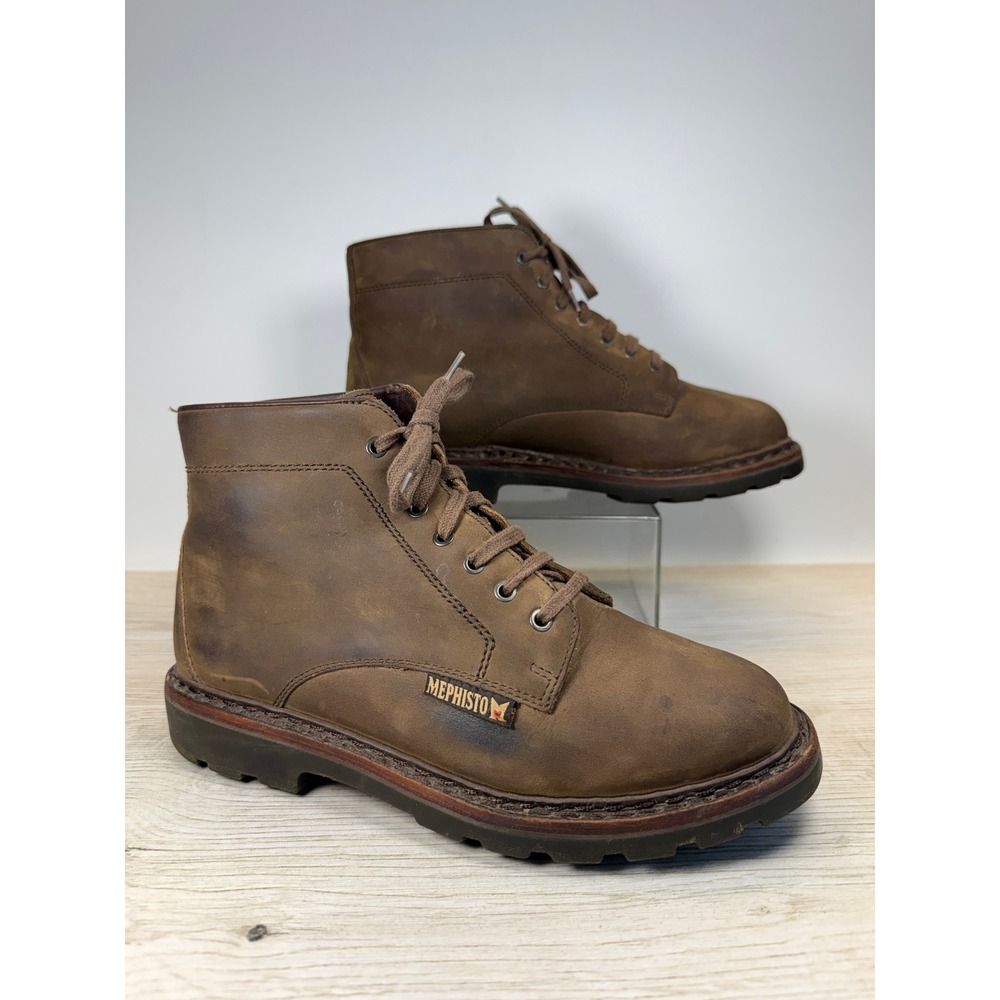 90s Mephisto Mens 8.5 Chukka Boots Oiled Leather Brown Air Jet Goodyear Welt